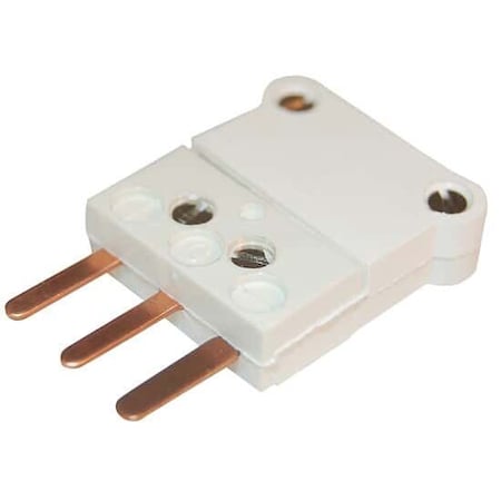 Digi-Sense RTD Connector, White 3-Blade ANSI, PK 5 18527-85